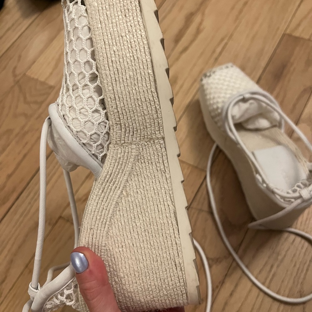 BOTTEGA VENETA - White Net Women's Wedge Espadrilles - 6.5 / 7 - excellent - Picture 12 of 13